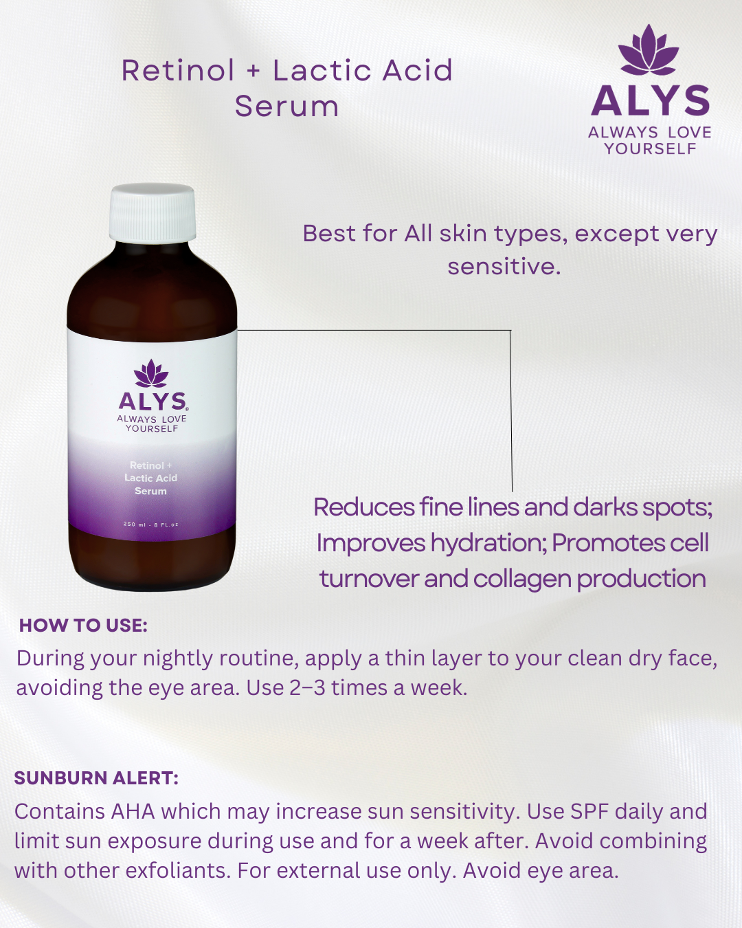 Retinol + Lactic Acid Serum 8oz
